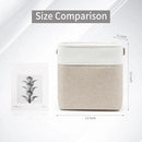 Collapsible Fabric Storage Cubes 11x11 Cube Storage Bins, 4 Pack Closet Baskets Box with Handles for Organizing, Shelf, Toys, Clothes, Home, Office, Nursery (Beige&White) by CozyNest Decor