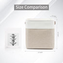 Collapsible Fabric Storage Cubes 11x11 Cube Storage Bins, 4 Pack Closet Baskets Box with Handles for Organizing, Shelf, Toys, Clothes, Home, Office, Nursery (Beige&White) by TinyTreasures Baby Boutique
