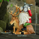 Garden Gnome Statues Resin Gnome Sitting On Deer Statues Solar Lights Outdoor Telescope Gnome Gifts for Yard, Patio Decor Gift (Deer Gnome) by CozyNest Decor