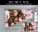 Large Peony Floral Wallpaper Girls Bedroom Pink Rose Flower Wall Mural (Not Peel and Stick) by CozyNest Decor