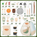 Kids Camping Set – an Indoor/Outdoor Pretend Play Adventure kit Featuring a Tent, Oil lamp, Stove, and More. Perfect for Ages 3+ by TinyTreasures Baby Boutique