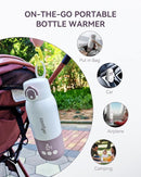 Portable Baby Bottle Warmer for Travel, Portable Milk Warmer with Fast Heating & Long Battery Life, Instant Breast Milk, Formula/Water Warmer with 12 Ounces Big Capacity, Baby Flask for Vehicle by TinyTreasures Baby Boutique