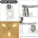 3-Light Brushed Nickel Pendant Lighting for Kitchen Island, Hanging Dining Room Light Fixtures Over Table, Industrial Chandelier for Entryway Hallway Foyer Bedroom, Clear Glass Shade by CozyNest Decor