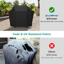 SunPatio Barbecue Grill Cover 65 Inch, Outdoor Heavy Duty Waterproof Charcoal Gas Grill Cover, Fade Resistant, All Weather Protection Compatible for Weber Charbroil Nexgrill and More, Black by GreenHaven Gardens
