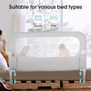 Baby Bed Rail Guard for Toddlers - 58.7" Toddler Bed Rails for Twin, Full, Queen, King Bunk Size Bed Swing Down Bedrail Extral Tall Child Safety Side Railing Guards for Kids by TinyTreasures Baby Boutique