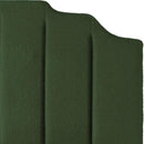 24KF Dark Green Teddy Fabric Tufted King Upholstered Headboard, Modern Vertical Channel Design California King Headboard with Stepped Silhouette Top Edge,6026-K-Teddy Dark Green by CozyNest Decor