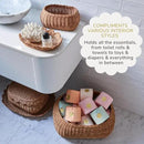 BEBE BASK Large Scalloped Basket Set Of 3 - Hand-Woven & Award-Winning Scallop Basket - XL - Extra Large for Blankets 22 x 16 x 10 In - Elegant Wicker With Scalloped Edge Lid (Mocca) by GreenHaven Gardens