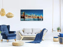 Pyradecor Large Modern New York Cityscape Canvas Wall Art Brooklyn Bridge Night View Canvas Prints Stretched Landscape Pictures Paintings Artwork for Living Room Home Decorations L by CozyNest Decor