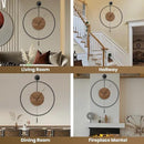 Large Modern Wall Clock,Wall Clocks for Living Room Decor,Classical Silent Metal Minimalist Walnut Dial,Big Decorative Farmhouse Pendulum Wall Clock With Walnut Pointers for Office,Dining Room by CozyNest Decor