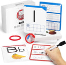 Gamenote Dry Erase Alphabet and Number Flash Cards - Write and Wipe Laminated ABC Letter Tracing Practice Card for Kindergarten (47 Flashcards with 2 Rings and Marker) by TinyTreasures Baby Boutique