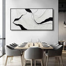 Framed Minimalist Wall Art 24"x48" Black and White Abstract Print Poster Line Canvas Modern Artwork for Living Room Bedroom Office Decor by CozyNest Decor