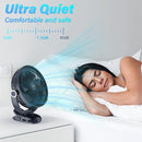 12000mAh Clip on Fan 30H Longest Runtime, 8in Portable Fan Rechargeable, Ultra Quiet with Heavy-Duty Clamp, USB Desk Fans for Golf Cart,Office Desk, Treadmill, Camping, Bedroom by TinyTreasures Baby Boutique