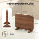 Magnetic Knife Block, Thickened Acacia Wood Kitchen Knife Holder Stand with Strong Magnets, Multifunctional Double Side Knife Storage Organizer for Kitchen Counter by CozyNest Decor