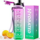 Water Bottle, 32 oz Motivational Water Bottles with Time Marker-Tritan & BPA Free, Sports Water Bottle with Time to Drink & Strap, Wide Mouth, Leakproof -Gift for Christmas Gym Fitness & Outdoor by CozyNest Decor
