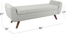 HomePop Modern Storage Bench with Wood Legs Home Décor|Bench with Storage for Living Room & Bedroom - Light Gray Woven by CozyNest Decor