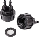 Inner 3/4 inch to Double 1/4 Pipe Joint with Four Black Strainer 6-Point Washers，Garden Irrigation System Used in Gardens,Lawns by GreenHaven Gardens