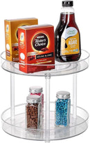 Clear Lazy Susan Organizer, Spice Rack Kitchen Cabinet Turntable, Pantry and Fridge Rotating Storage, Makeup Vanity for Skincare, Perfume, Cosmetic Dresser by CozyNest Decor