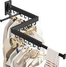 Drying Rack Clothing, Retractable Clothes Drying Rack,Wall Mounted Laundry Rack, Laundry Drying Rack Wall Mount,Collapsible Clothes Rack,can Fold Upward & Left & Right,Black Color by CozyNest Decor