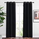 NICETOWN Living Room Curtains 84 inch Length 2 Panels Set - Blackout Thermal Insulated Window Treatment Solid Grommet Room Darkening for Bedroom/Home Office (Black, W37 x L84) by TinyTreasures Baby Boutique