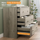 VINGLI 3 Drawer Dresser with Charging Station, Small Dresser Grey Chest of Drawers, 31.5" W Gray Wood Dressers for Bedroom, Living Room, Hallway, Home Office, 15.75" D x 31.5" W x 31.5" H by TinyTreasures Baby Boutique