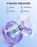 SWEETFULL Portable Stroller Fan with Display 4000mAh Battery Powered Mini Clip On Fan, 4-Speed Rechargeable Small Personal Cooling for Baby Car Seat Crib Travel - Purple by TinyTreasures Baby Boutique