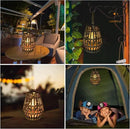 Hanging Solar Lantern Rattan Outdoor Lanterns for Patio Waterproof with Handle Large Bright Natural Bamboo Solar Table Lamp LED Lights Edison Bulb Design Decor for Wedding Yard Garden Farmhouse by GreenHaven Gardens