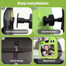 2-in-1 Baby Car Mirror with Lights & Soft Sounds, Cry Detector, Clear Night View, 360° Rotation, Shatterproof, Rear Facing Baby Car Seat Mirror with Remote Control, Perfect Baby Shower Gifts (Green) by TinyTreasures Baby Boutique
