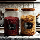 SAIOOL 2-Pack Striped Borosilicate Glass Airtight Canisters - Big mouth Large Capacity, Acacia Wood Lid, Food Storage Jars for Flour, Pasta, Pantry Organization (1 Gallon （2 Striped pack）) by CozyNest Decor