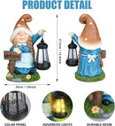 Solar Large Gnome Garden Statue with Welcome Sign Outdoor Decor with LED Lantern Funy for Porch Yard Patio Lawn Ornament Christmas Housewarming Gardening Gift by CozyNest Decor