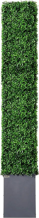 AGPL Upgraded Artificial Boxwood Hedge Wall with Dark Gray Stainless Steel Planter Box (79" Height 48" Width 12" Deep) Room Divider and Privacy Wall (79) by CozyNest Decor