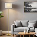 Ambimall 60'' Modern Floor Lamp with Shade, Tall Lamps for Living Room, Bedroom, Office, Dining Room, Beige Shade with Brushed Gold Pole(Without Bulb) by CozyNest Decor