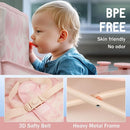 Tiny Marvels Portable 3-in-1 Baby Booster Seat, Cozy Floor Seat, Feeding Seat with Tray, Compact Foldable Toddler Booster with Child Safety Belt Carry Bag, Perfect for Travel (Blush Bloom) by TinyTreasures Baby Boutique