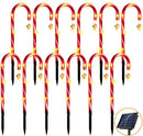12 Pack Christmas Candy Cane Lights Outdoor Solar Pathway Lights Christmas Decorations Waterproof Driveway Walkway Markers Yard Garden Home Xmas Decor, 2-in-1 Rechargeable Solar Power by GreenHaven Gardens