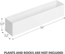 DR&Co Modern White Rectangle Planter Box, 16" Metal Planter Perfect for Succulent, Narrow Box for Table or Window Sill, Rectangular Stainless Steel Long by GreenHaven Gardens