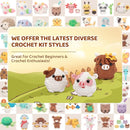 Mewaii Crochet Kit for Beginners Level 2 with 40% Extra Eco-Friendly Pre-Started Easy Yarn, Step-by-Step Video Tutorials for Adults and Kids (3 Pack Cows) by TinyTreasures Baby Boutique