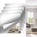 Full Length Wall Mirror Tiles, 12'' x 14'' x 4PCS, Acrylic Unbreakable Full Body Mirror for Bedroom Squares Shatterproof Mirror Sheets Wall Mounted for Home Gym Door by CozyNest Decor