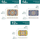 vancasso Serving Platters Set of 3, 16"/14"/12" Inch Rectangular Trays - Serving Platter Extra Large, Bohemian Ceramic Serving Dish for Entertaining Food, Microwave & Dishwasher Safe, Vintage by CozyNest Decor