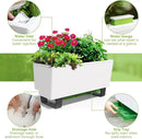 Glowpear Self-Watering Mini Bench Planter - 23.6" in Pot, Free Standing, UV Stable, Scalable, Indoor | Outdoor Pot with Water Gauge, for Home Kitchen Windowsill Gardening by GreenHaven Gardens