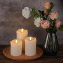 Homemory Dripping Wax Flameless LED Pillar Candles, Battery Operated with Remote Control and Timer, Set of 3, 5" H x 4" W x 6" D by CozyNest Decor