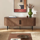 mopio Quin TV Stand, Mid Century Modern for 55/60/65 inch TV, Farmhouse TV Stand, Entertainment Center with Storage, TV and Media Console for Living Room (Walnut, 59" Tambour) by CozyNest Decor
