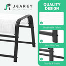 JEAREY All-Weather Outdoor Footstools Patio Ottoman Footrest Set of 2, Ergonomically Designed for Garden, Deck, Yard & Poolside - White