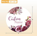 Personalized Crib Bedding Set, 5 Pcs Custom Nursery Bedding Sets with Name, Infant Bedding Set for Baby Girls, Purple Flower Double Layer Baby Crib Set, Babies Toddlers Kids Customized Gifts by TinyTreasures Baby Boutique