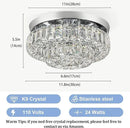 11.8" LED Chandelier 2-Layer Crystal Ceiling Light Fixture with Remote Control Flush Mount Chandelier Light for Hallway Bedroom Living Room Kitchen Foyer(dimmable) by CozyNest Decor