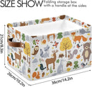 Storage Basket Bin Cute Woodland Animals Organizer Collapsible Shelf Basket Cube with Handle for Nursery Bedroom Bathroom by TinyTreasures Baby Boutique