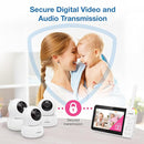 VTech Video Baby Monitor with 3 Cameras, 5" LCD Screen, Up to 17Hrs Video & 31Hrs Audio Battery Life, Night Vision, 1000ft Range, Pan-Tilt-Zoom, Lullabies, Soothing Sounds, Temperature Sensor, VM924-3 by TinyTreasures Baby Boutique