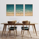 HLNIUC Summer Beach Canvas Wall Art,Modern Minimalist Coastal Landscape Wall Decor Set of 3(16”x24”) Blue Abstract Ocean Wall Painting, Summer Swimming in the Sea Art Print for Living Room,Bathroom by CozyNest Decor