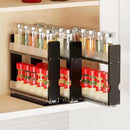 SpaceAid Bamboo Pull Out Spice Rack Organizer for Cabinet, Heavy Duty Slide Out Seasoning Kitchen Pantry Sliding Vertical Organization, 7.6" Wide, 3 Drawers(2" Wide), 2-Tier, Black by CozyNest Decor