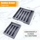 Kitchen Silverware Drawer Organizer and Storage Bamboo Wood Cooking Utensil Holder Cutlery Knife Jewelry Spice Rack Spoon Fork Multi Cabinet Organization Bathroom Counter Expandable Adjustable Tray by CozyNest Decor