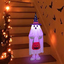 37" Cute Front Porch Light Up Halloween Ghost Décor, Kids Standing Trick or Treat Indoor and Outdoor Decorations-Star Moon by CozyNest Decor