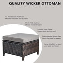 Outdoor Wicker Patio Furniture Set - 5 Piece Rattan Patio Conversation Set with 2 Rocking Swivel Chairs,2 Ottomans and 1 Sofa for Porch Deck Backyard Garden(Brown/Grey) by GreenHaven Gardens